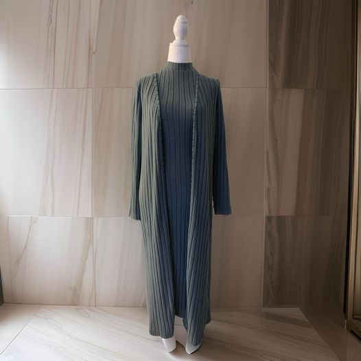 Blue Sweater Dress Set