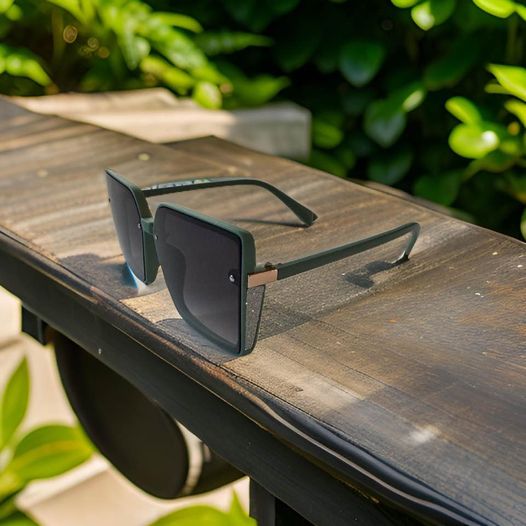 Green Square Lens Sunglasses