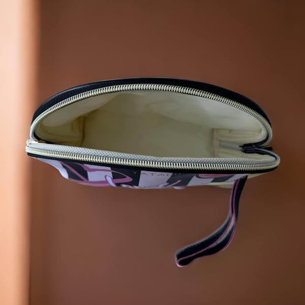 Black Stripe Love Make up Bag - Beauty&Beyond