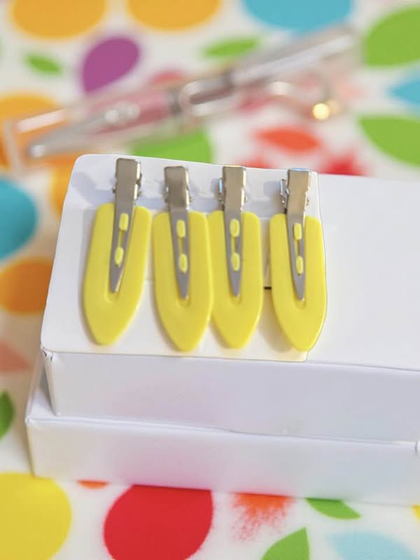 YELLOW NO BEND HAIR CLIPS