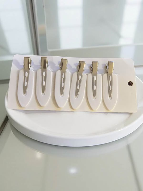 WHITE NO BEND HAIR CLIPS PACK OF 6