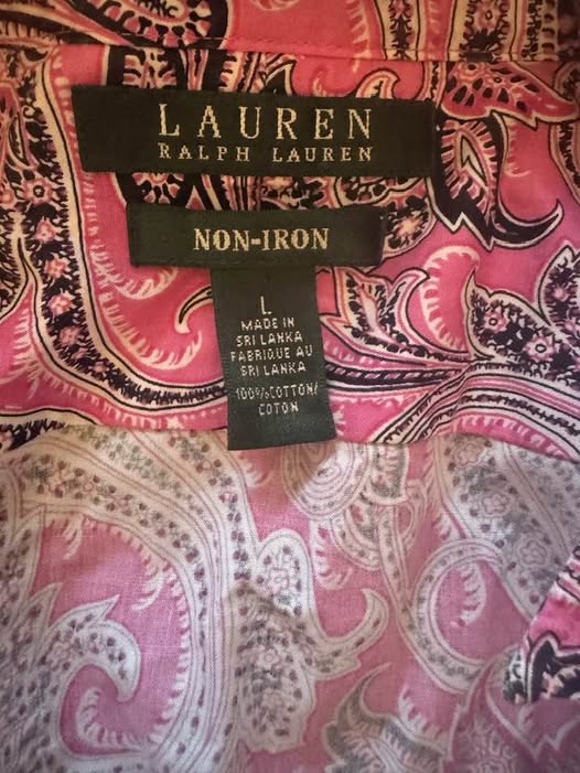 PINK/WHITE PAISLEY BUTTON DOWN SIZE L