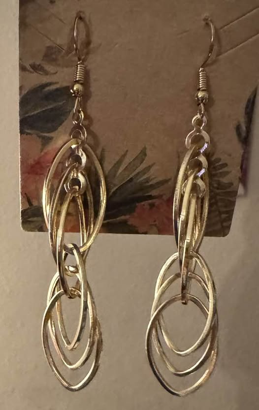 GOLD MULTIPLE OVAL DANGLERS