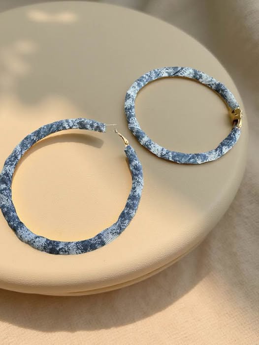 LARGE DENIM HOOPS