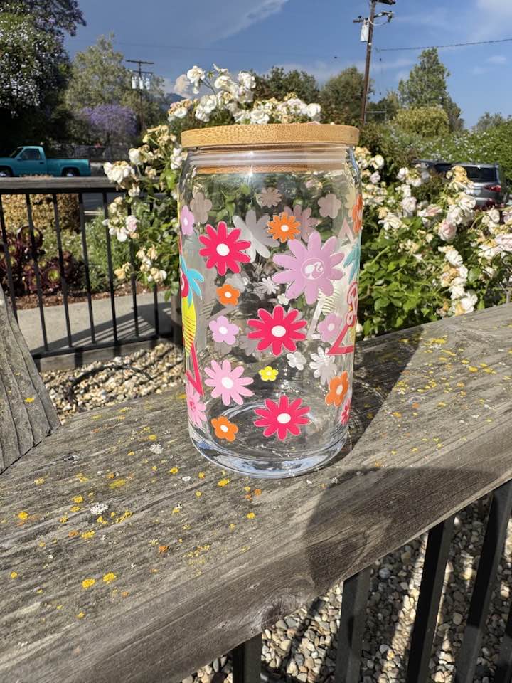 BARBIE JEEP GLASS CUP