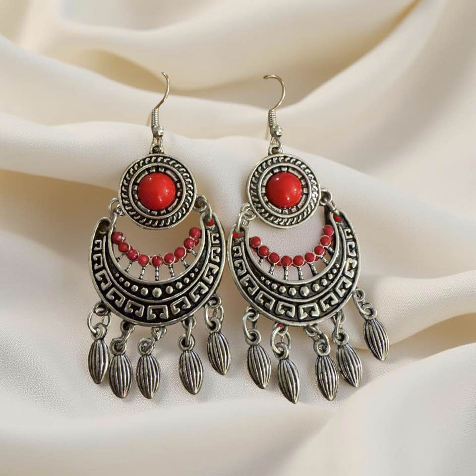 RED TASSEL EARRINGS