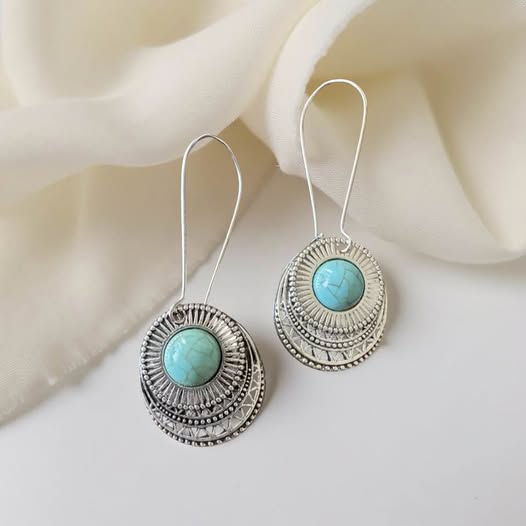 SILVER W/TURQUOISE EARRINGS