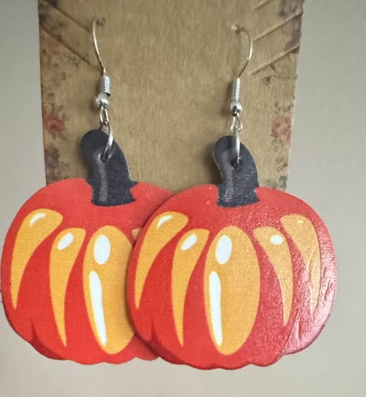 PUMPKIN LEATER EARRINGS