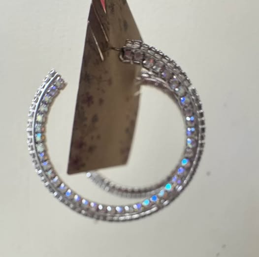 IRIDESCENCE RHINESTONE HOOPS