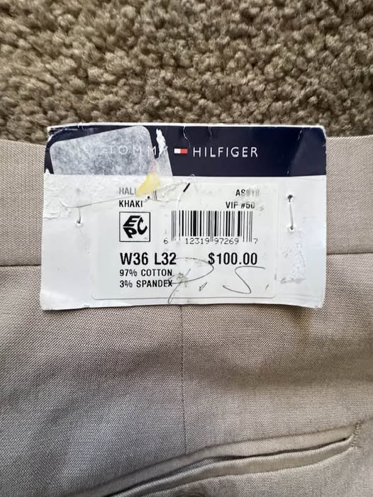 TOMMY HILFIGER MEN'S KHAKI PANTS SIZE 36