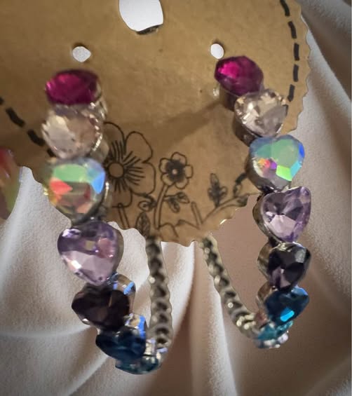 MULTI COLOR STONE HOOPS