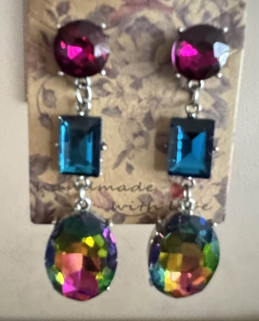 MULIT COLOR OIL SPILL EARRINGS