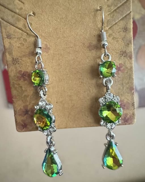 GREEN OIL SPILL EARRINGS