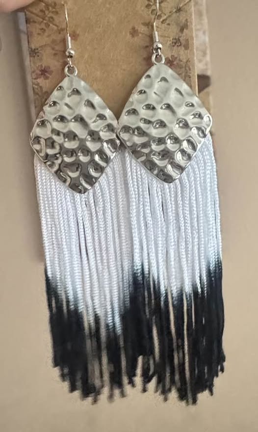 BLUE OMBRE TASSEL EARRINGS