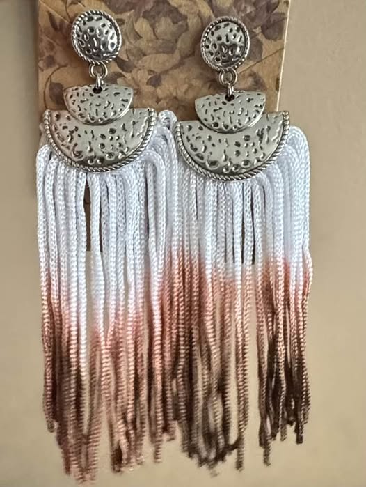 BROWN OMBRE TASSEL EARRINGS