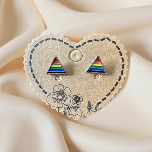 TRIANGLE RAINBOW STUD EARRINGS