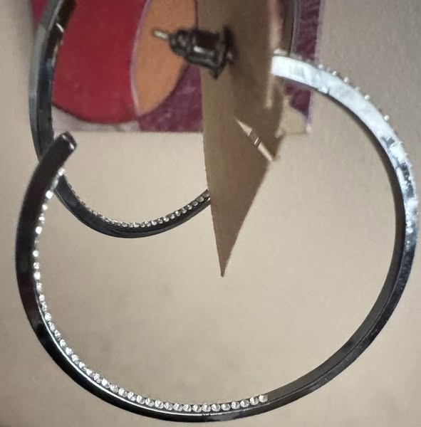 DARK SILVER BLING HOOPS