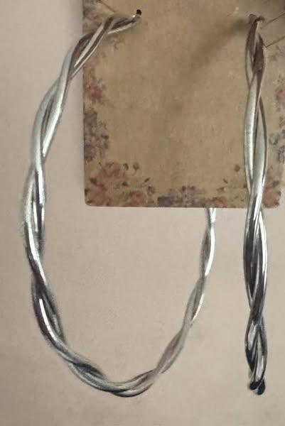 LARGE SILVER TWISTED HOOPS