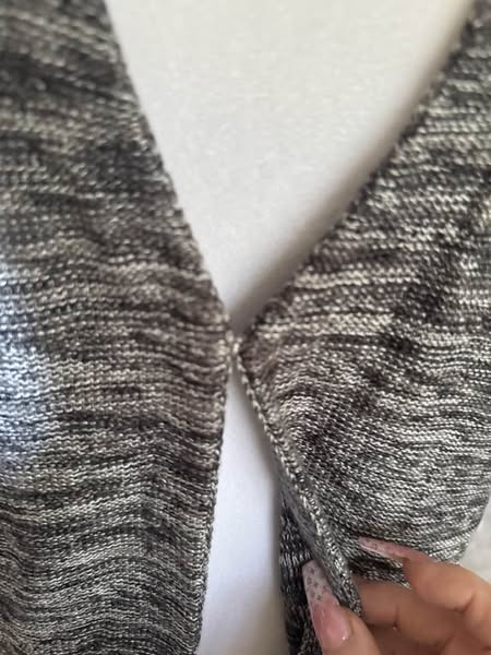 MULTI GREY SHORT SLEEVE CARDIGAN SIZE M
