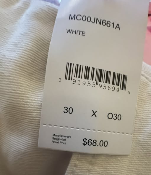 MEN'S FLEX LUXURY SKINNY FIT WHITE JEANS SIZE W30/L30