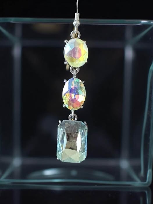 MULTI OIL SPILL DANGLY EARRINGS