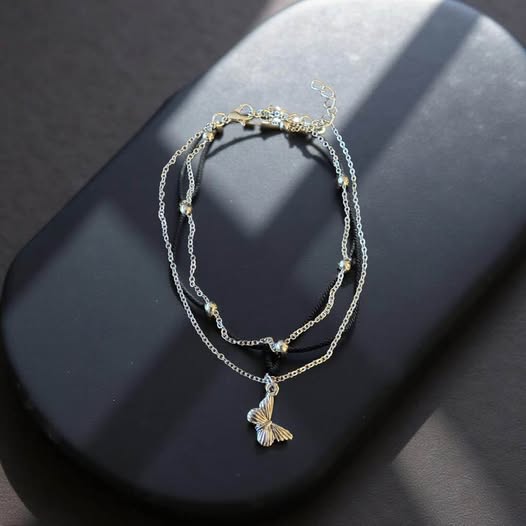 SILVER BUTTERFLY ANKLET