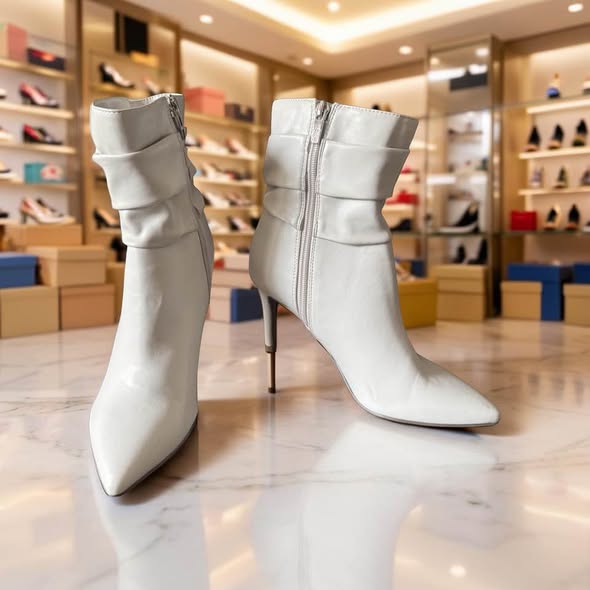 MARC FISHER IVORY HEELED BOOTIES SIZE 5.5 - Beauty&Beyond