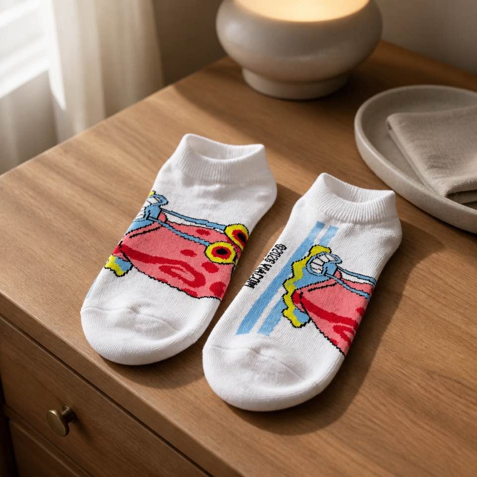 6 Pairs Novelty Cartoon Character Low Cut Ankle Socks Women's Size 4-10 New