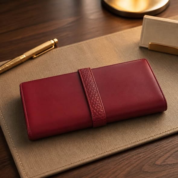 KLM Jan Taminiau Burgundy Clutch