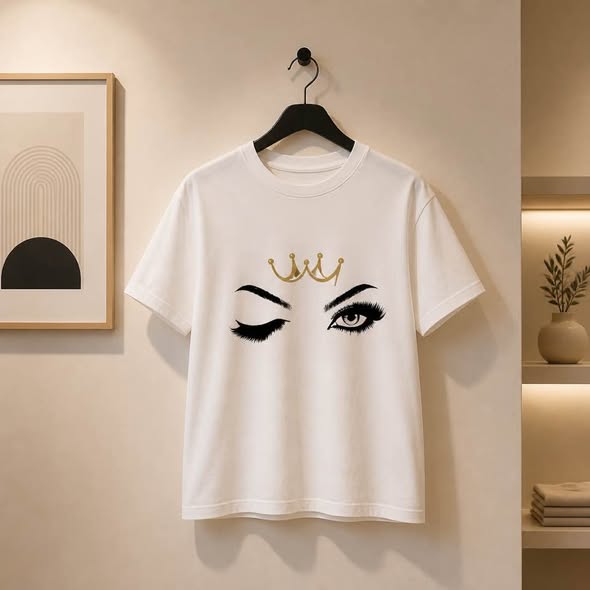 Women’s Wink Eye Crown Graphic T-Shirt Size Medium New - Beauty&Beyond