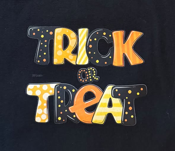Trick or Treat Halloween Black Tote Bag Orange Yellow New