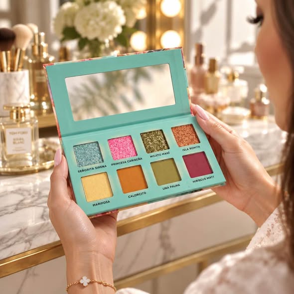 Alamar Cosmetics Princesa Del Caribe Pressed Pigment Palette – 8 Color Eyeshadow Palette
