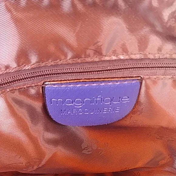 Magnifique Maroquinerie Faux Leather Satchel Blue Purse - Beauty&Beyond