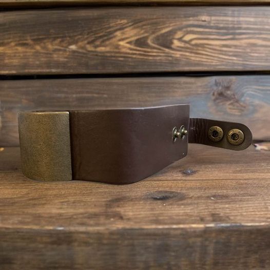 Brass Brown Leather Bracelet