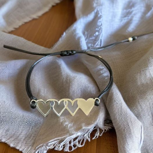 Heart Leather Pullcord Bracelet