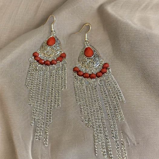 Red Tassell Earrings