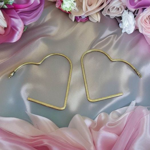 Brass Heart Shaped Hoops