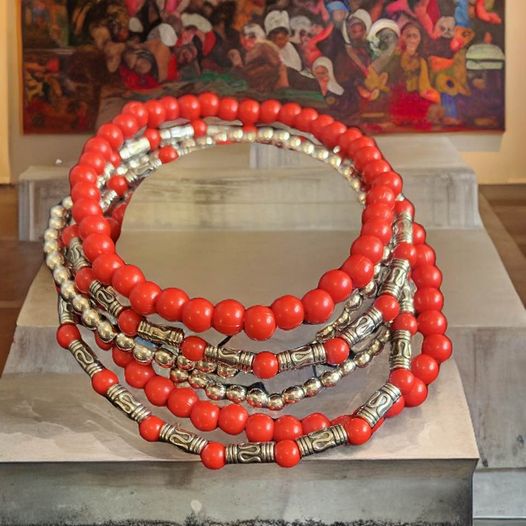 Red & Silver Stackable Bracelet