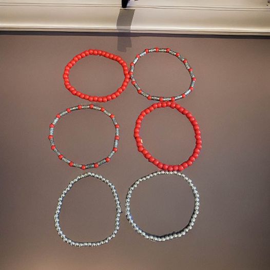 Red & Silver Stackable Bracelet