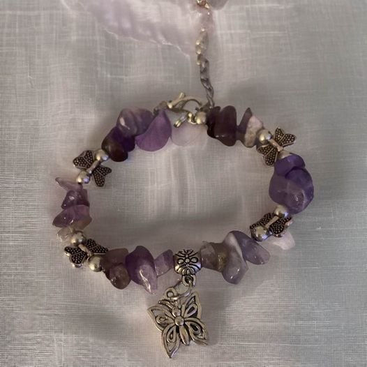 Butterfly Purple Stone Bracelet