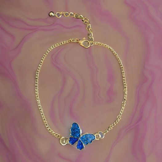 Blue Butterfly Anklet