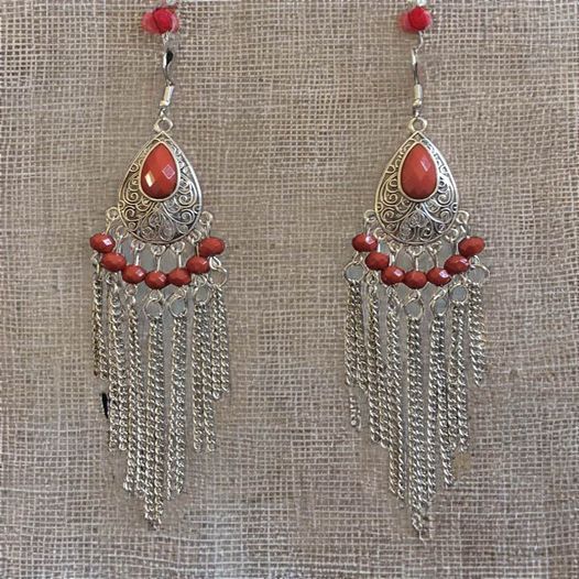 Red Tassell Earrings