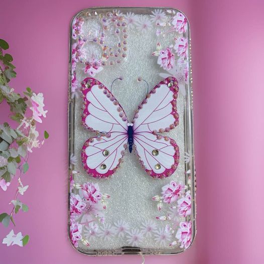 Pink/White Butterfly Phone Case
