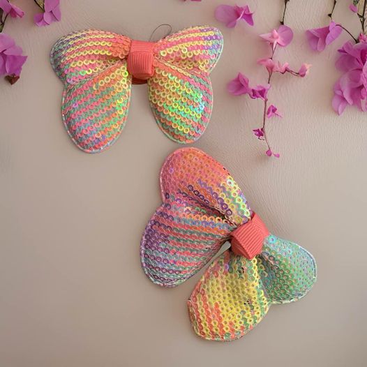 Pair Butterfly Multi Hair Bows