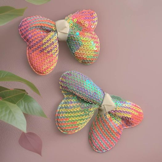 Pair Butterfly Multi Hair Bows