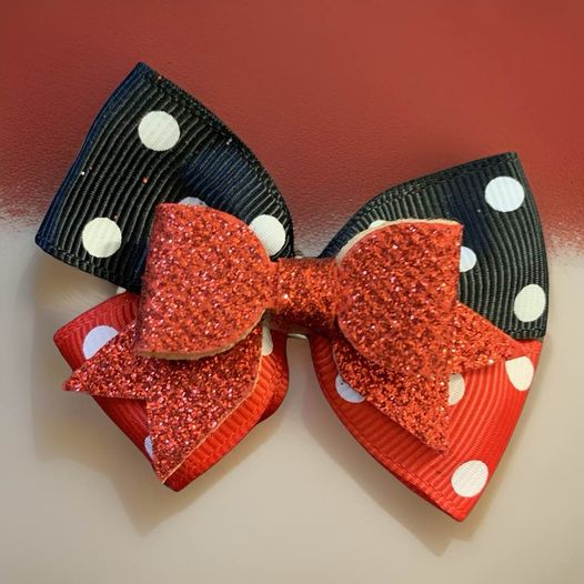 Mini Polka Dot Hair Bows (Pair)