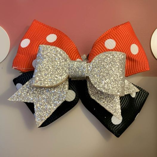 Mini Polka Dot Hair Bows (Pair)