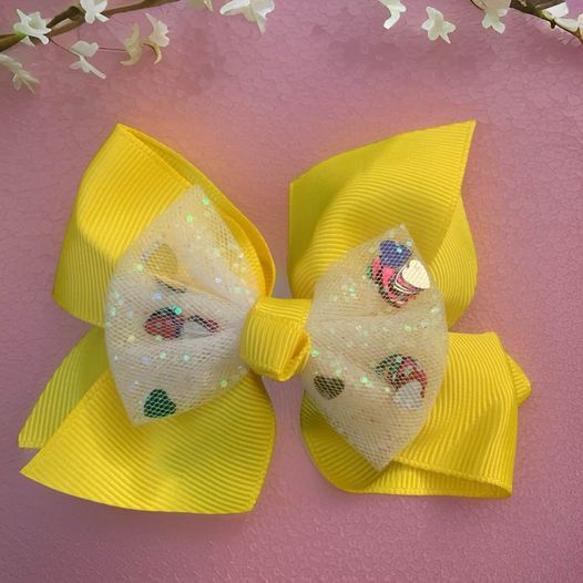 Heart Confetti Hair Bow