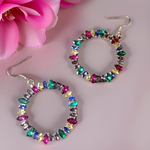 Multi Color Stone Earrings