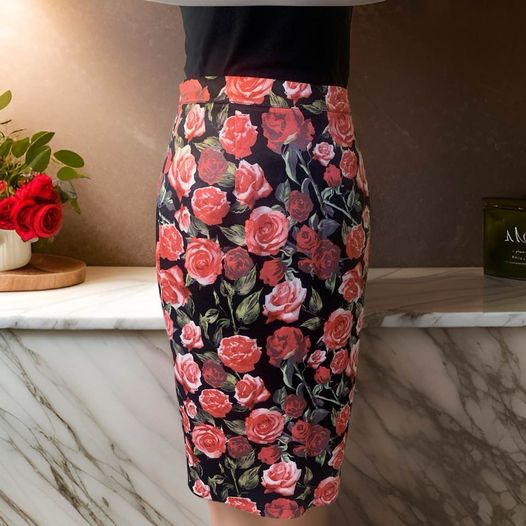 Rose Pencil Skirt